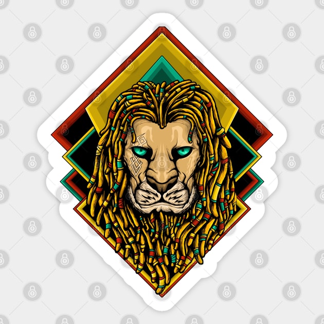 Lion King of Reggae Jungle Sticker by IMBAKID